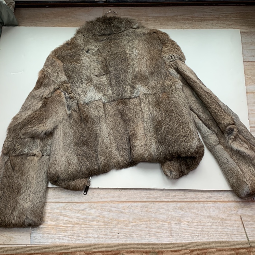 Burberry 🤎 London Cropped Crop Brown Fur Satin Lined Coat Mob Wife Chic 4US 6UK - Picture 10 of 15